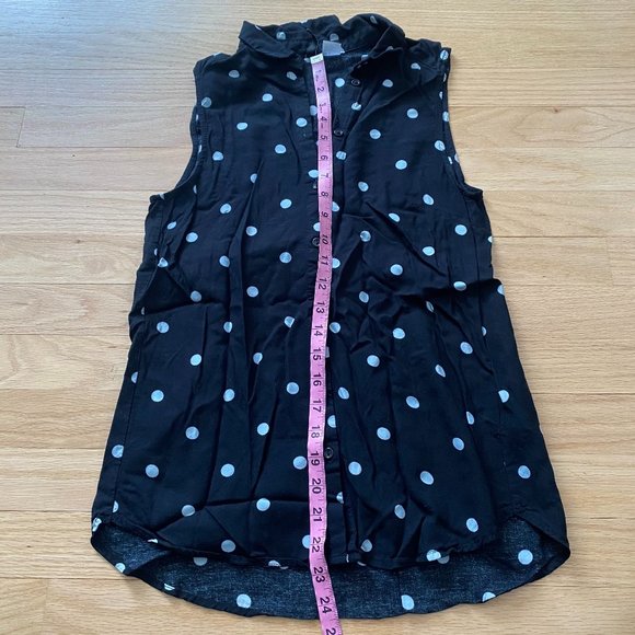 H&M Black Polka Dot Button Down Shirt - Picture 9 of 9